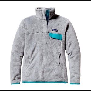 Patagonia ReTool Snap Teal Long Sleeve Comfy Cozy Fuzzy Fleece Pullover